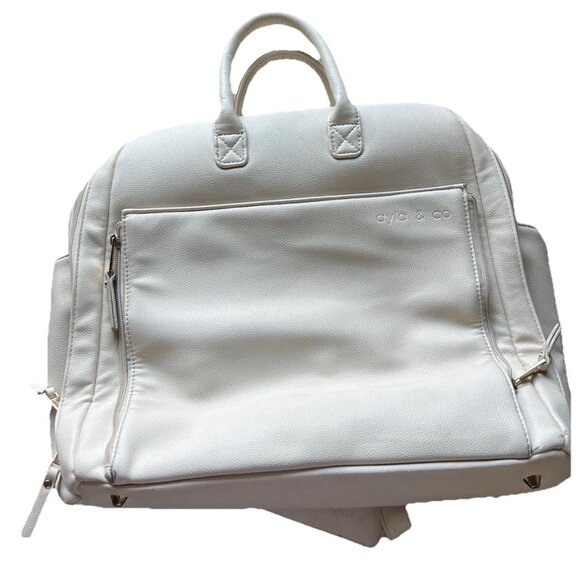 AYLA Co DIAPER BAG white cream Women’s Large Bag Travel Multipocket Carryon - Picture 1 of 16